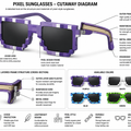 5 Color Fashion Sunglasses Action Game Toys for children kids Minecrafter Square Glasses