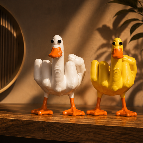 Funny Middle Finger Duck Desk Decor