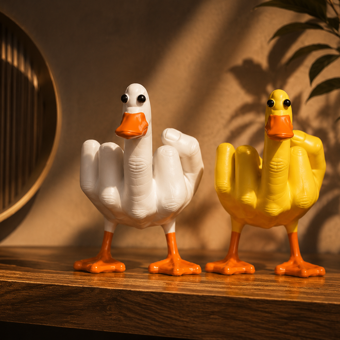 Funny Middle Finger Duck Desk Decor